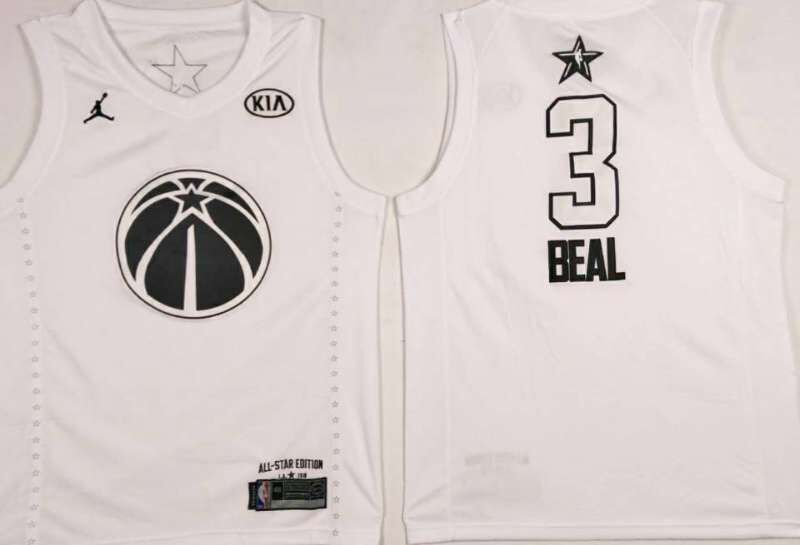 Men Washington Wizards 3 Beal White 2108 All Stars NBA Jerseys